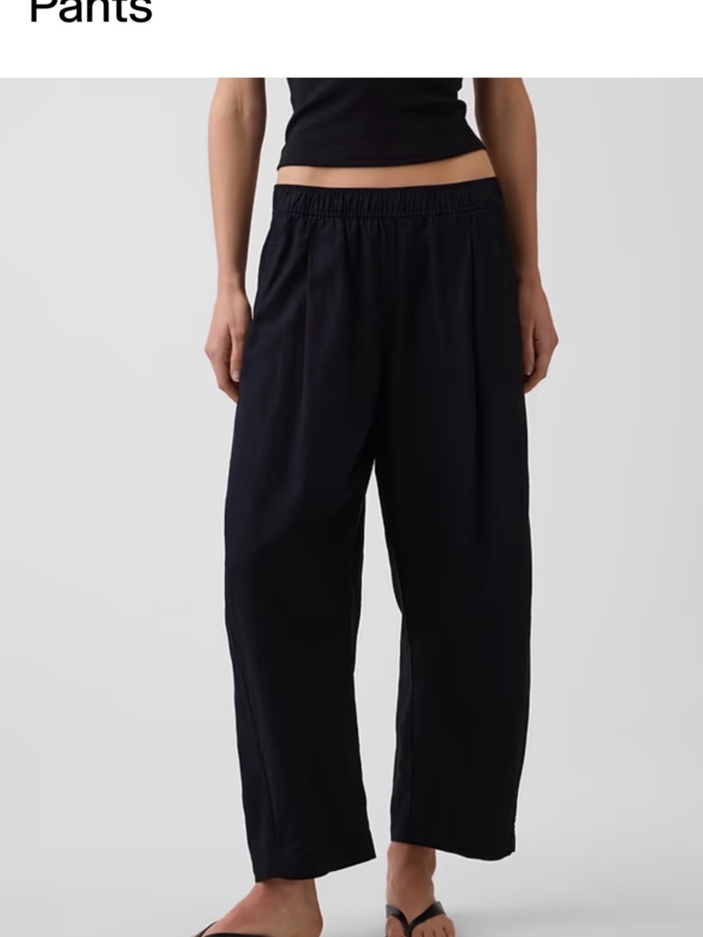 NWT GAP Black Linen-Blend Easy Barrel Pants - Medium